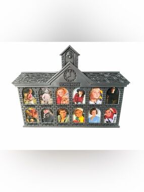 Pewter School House Picture Frame - 12 Pictures Grade School Photos